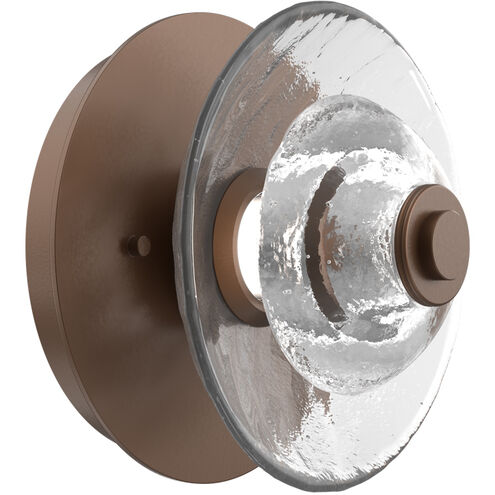 Atmosphere Cirrus LED Burnished Bronze Sconce/Flush Mount Ceiling Light in 3000K LED, Clear Granite, Small