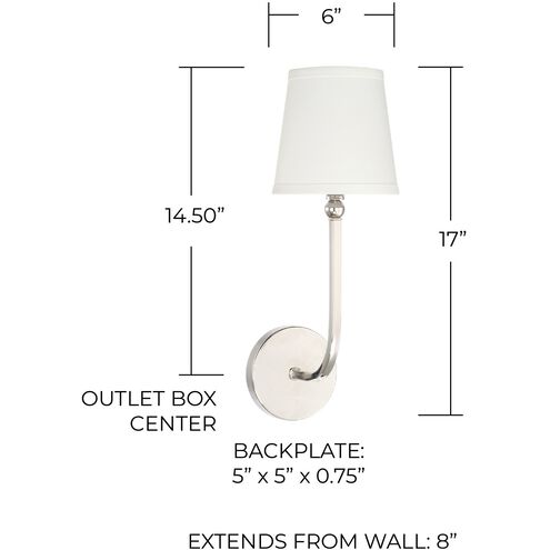 Dawson 1 Light 6 inch Polished Nickel Sconce Wall Light