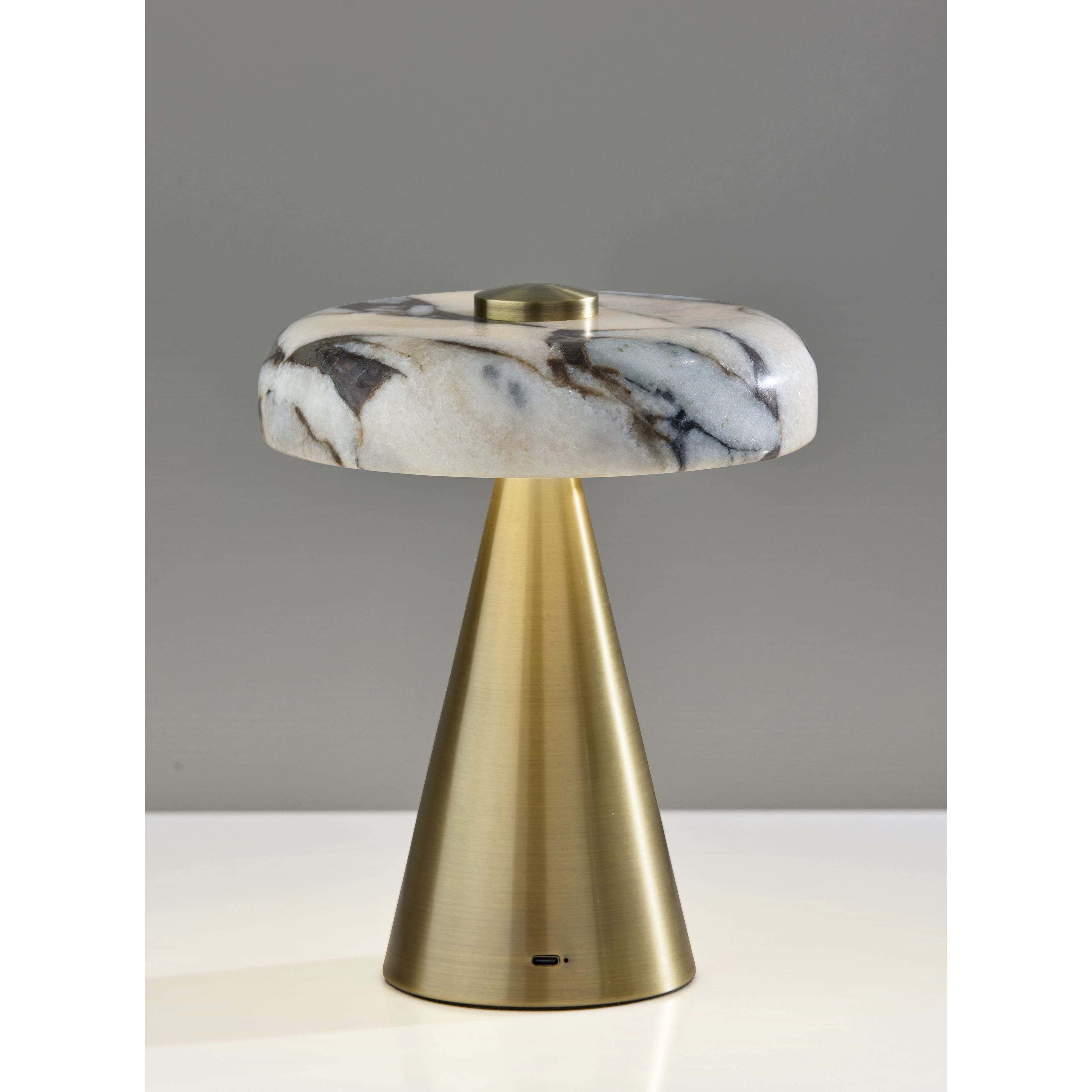 Randy 9 inch 3.00 watt Antique Brass Cordless Table Lamp Portable Light