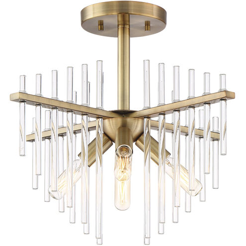 Reeve 4 Light 17 inch Burnished Antique Brass Semi-Flush Ceiling Light