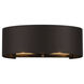Cannery 2 Light 16 inch Dark Bronze and French Gold Vanity Light Wall Light