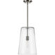 Clarion 1 Light 10.5 inch Brushed Nickel Pendant Ceiling Light, Medium