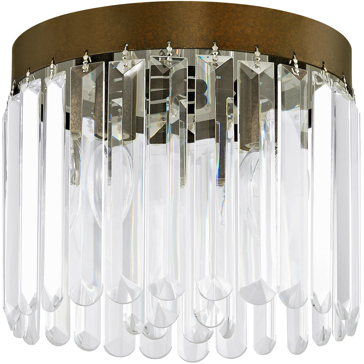 Ashton 3 Light 11 inch Hand Painted Palacial Bronze Flush Mount Ceiling Light