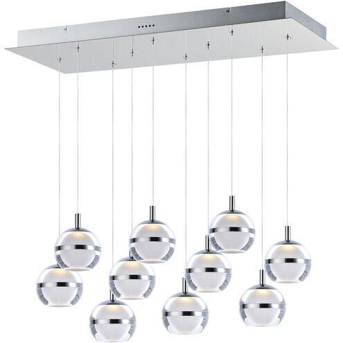 Swank LED 12.5 inch Polished Chrome Multi-Light Pendant Ceiling Light