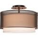 Uptown Mesh 2 Light Burnished Bronze Semi Flush Ceiling Light