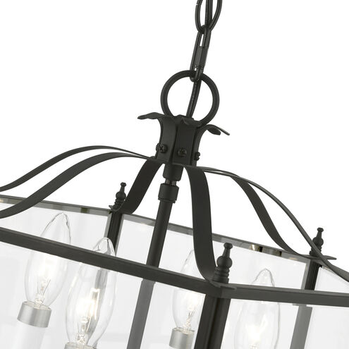 Livingston 4 Light 16 inch Black with Brushed Nickel Accents Convertible Pendant / Semi-Flush Ceiling Light