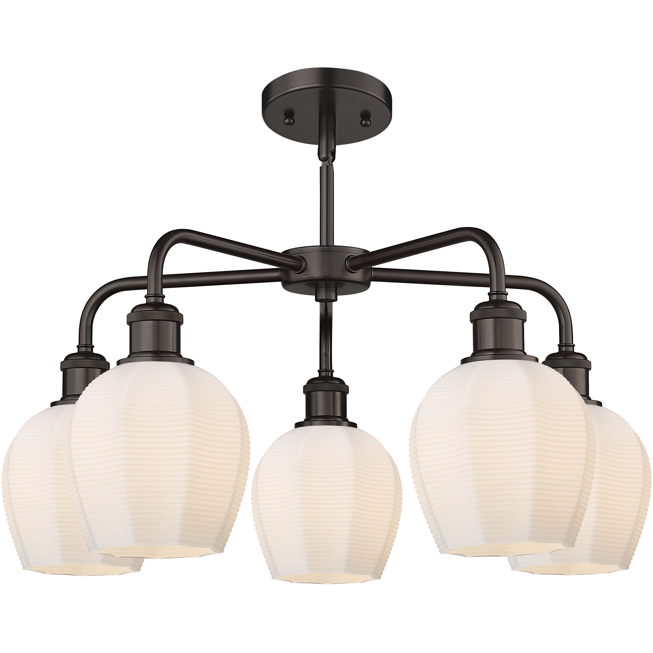 Norfolk 5 Light 23.75 inch Oil Rubbed Bronze Chandelier Ceiling Light in Matte White