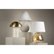 Helena 25 inch 60 watt Aged Brass/Ceramic Matte White Speck Table Lamp Portable Light
