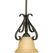 Torino 1 Light 8 inch Forged Bronze Mini-Pendant Ceiling Light in Tea-Stained