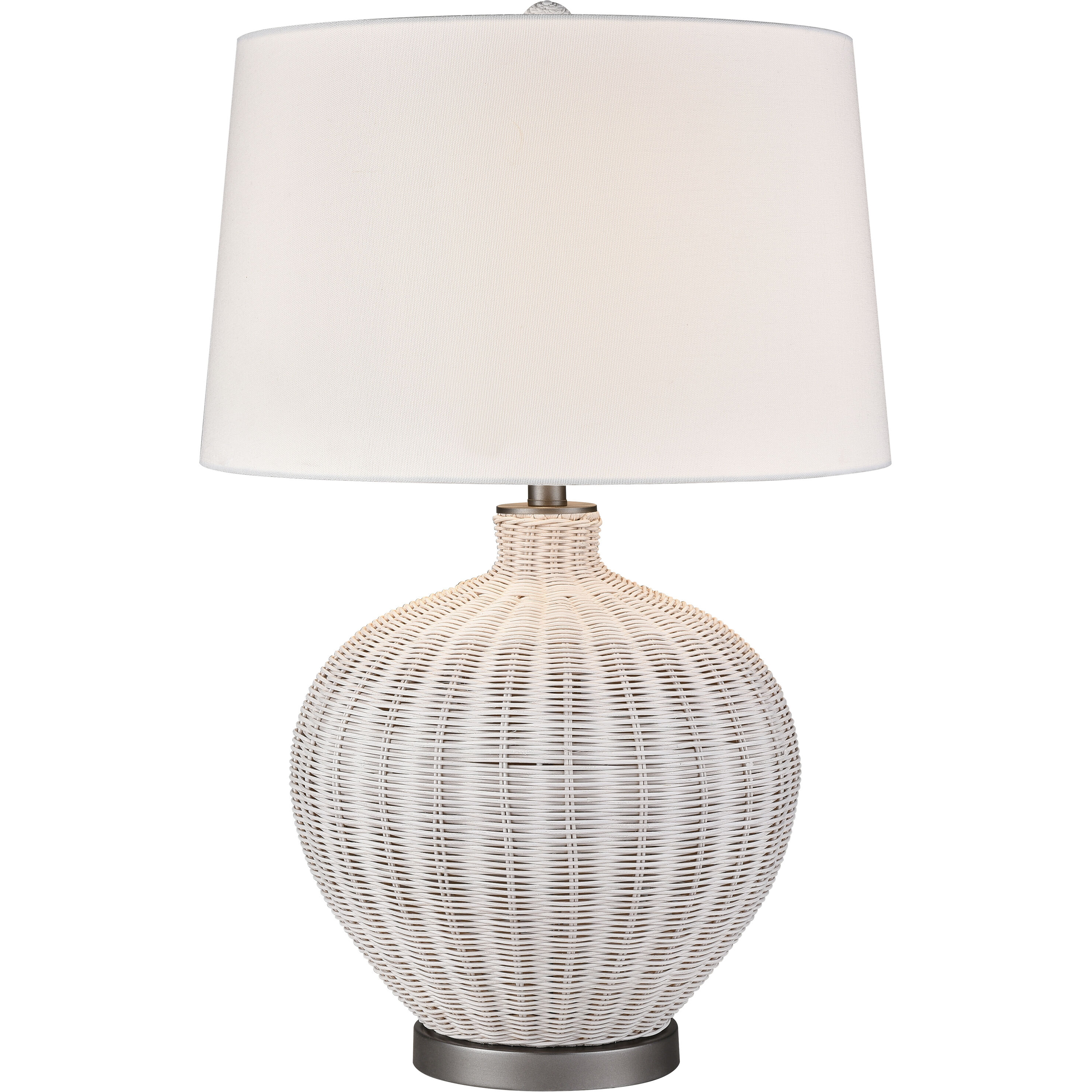 Brinley 29 inch 150 watt White with Pewter Table Lamp Portable Light