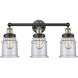 Canton 3 Light 24 inch Black Antique Brass Bath Vanity Light Wall Light in Seedy