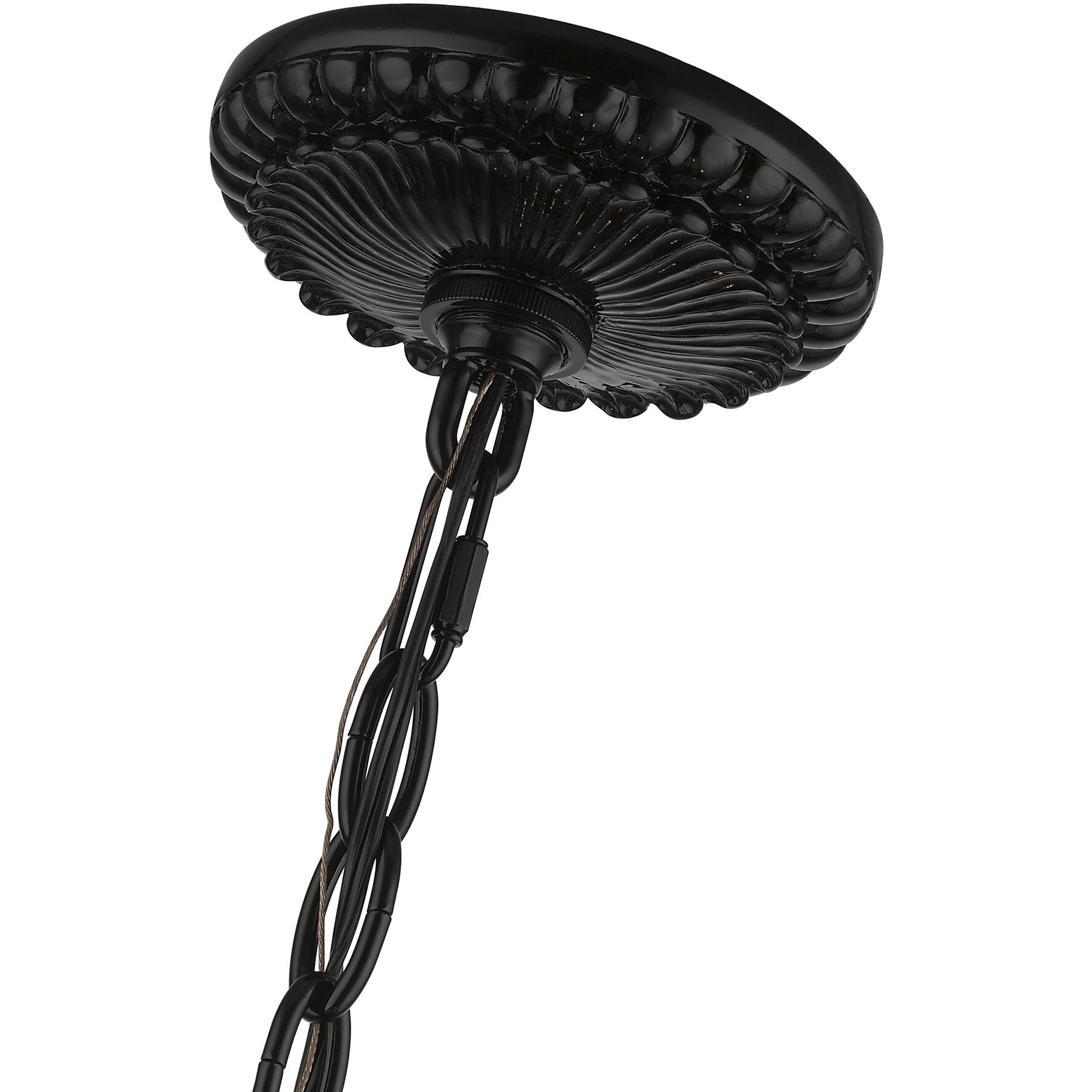 Valencia 5 Light 25 inch Shiny Black Chandelier Ceiling Light