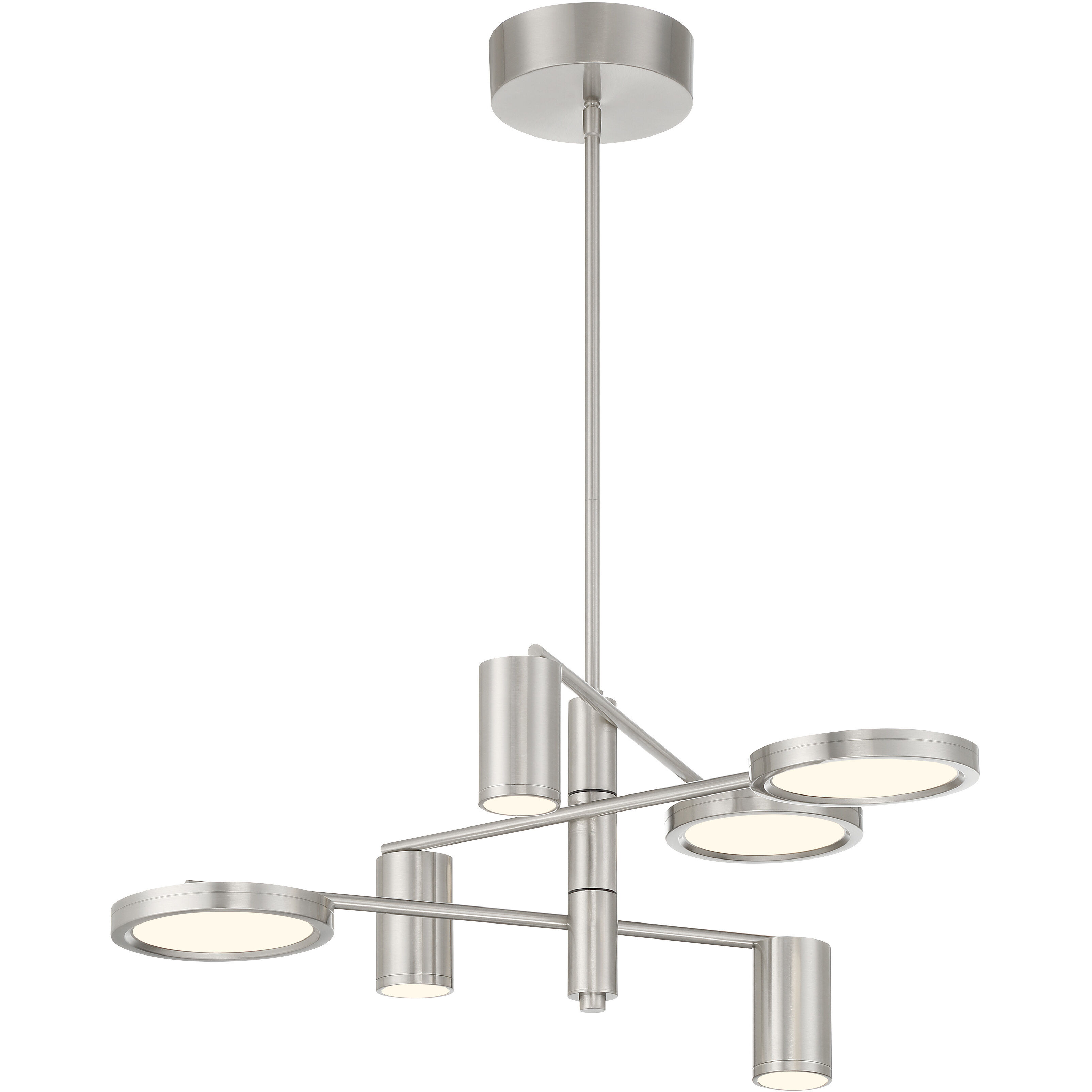Swivel LED 28.5 inch Brushed Nickel Chandelier Ceiling Light