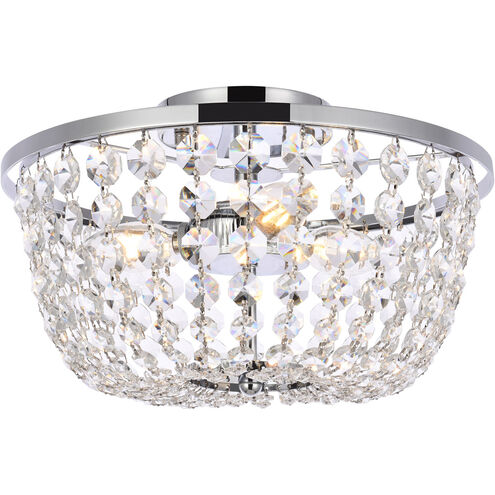 Cora 3 Light 13 inch Chrome Flush Mount Ceiling Light