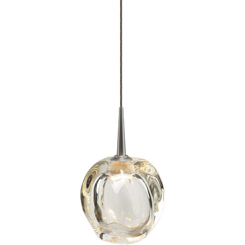 Aurora LED 4.5 inch Matte Chrome Small Pendant Ceiling Light in Clear Glass