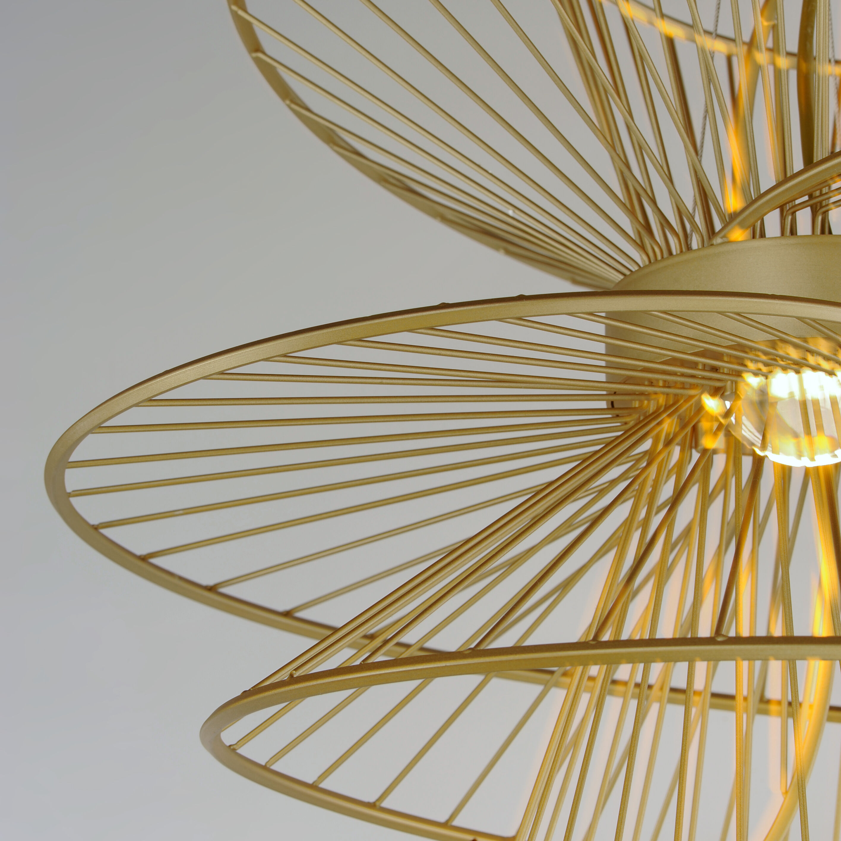 Zeta Suspension Pendant Ceiling Light in Natural Aged Brass