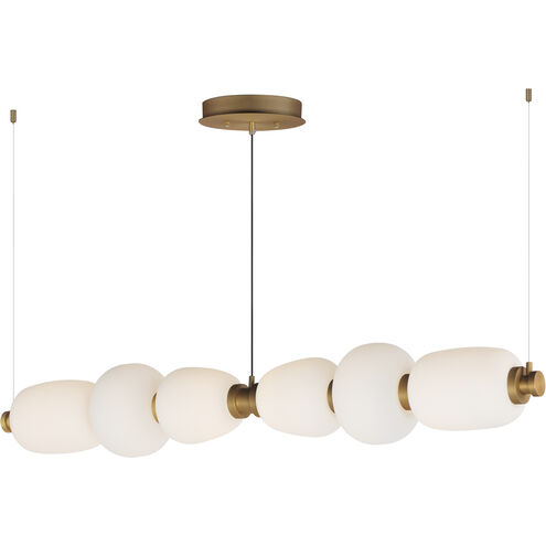 Soji LED 60 inch Black and Gold Linear Pendant Ceiling Light