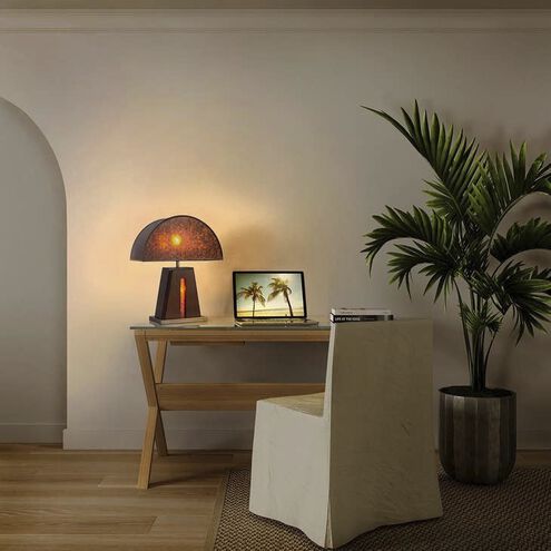 Natural Mica 25 inch 40.00 watt Espresso and Weathered Brass Table Lamp Portable Light