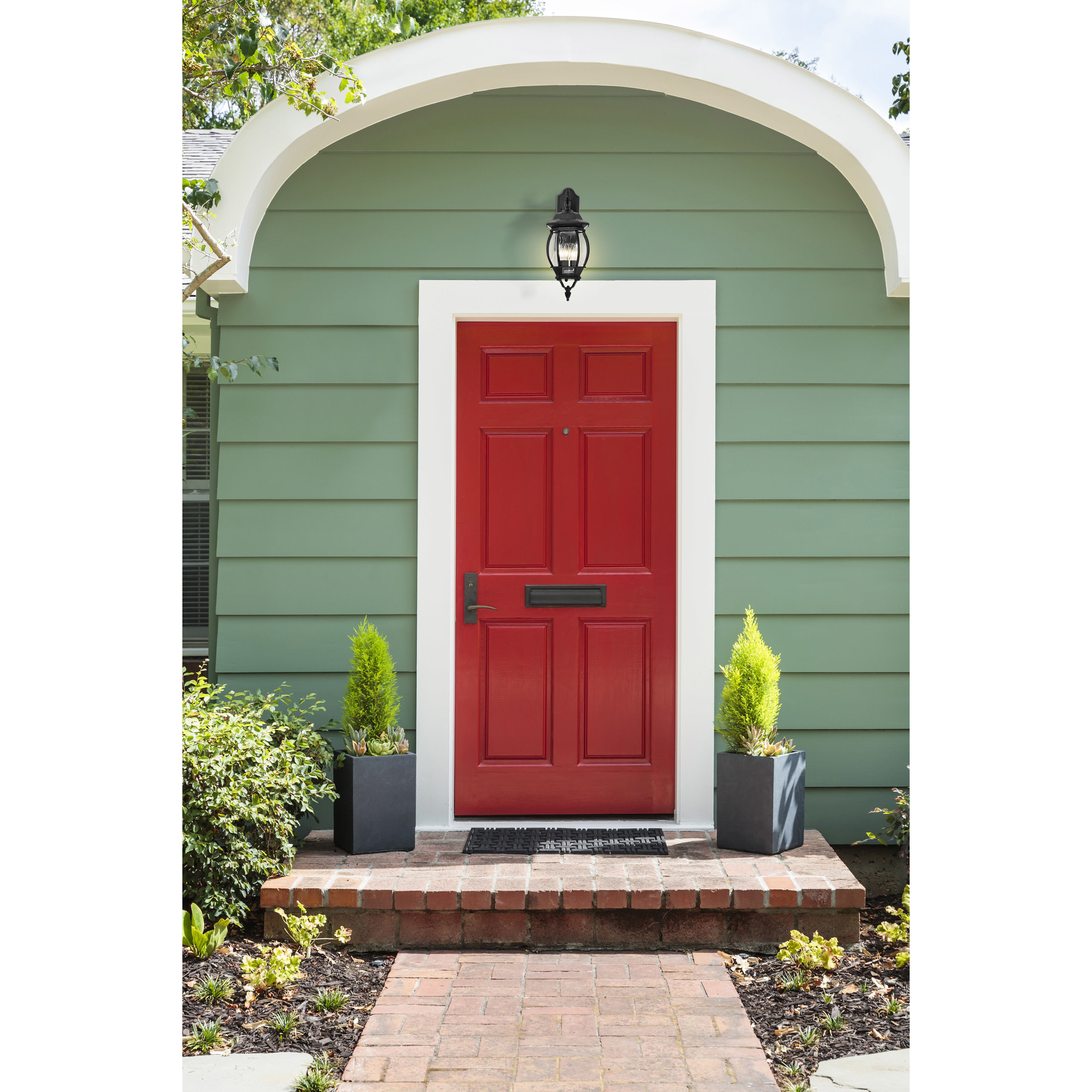 Central Park 3 Light 23 inch Textured Black Outdoor Wall Lantern