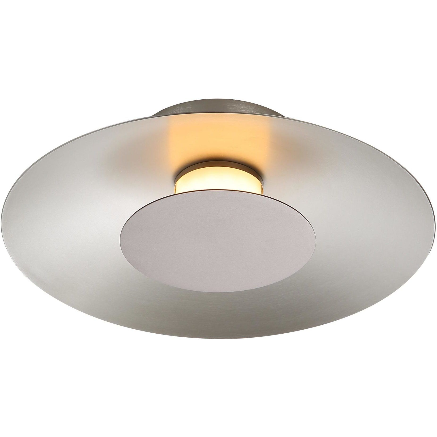 Yep Luma LED 11.75 inch Sand Nickel Flush Mount Ceiling Light in Coffee Silver