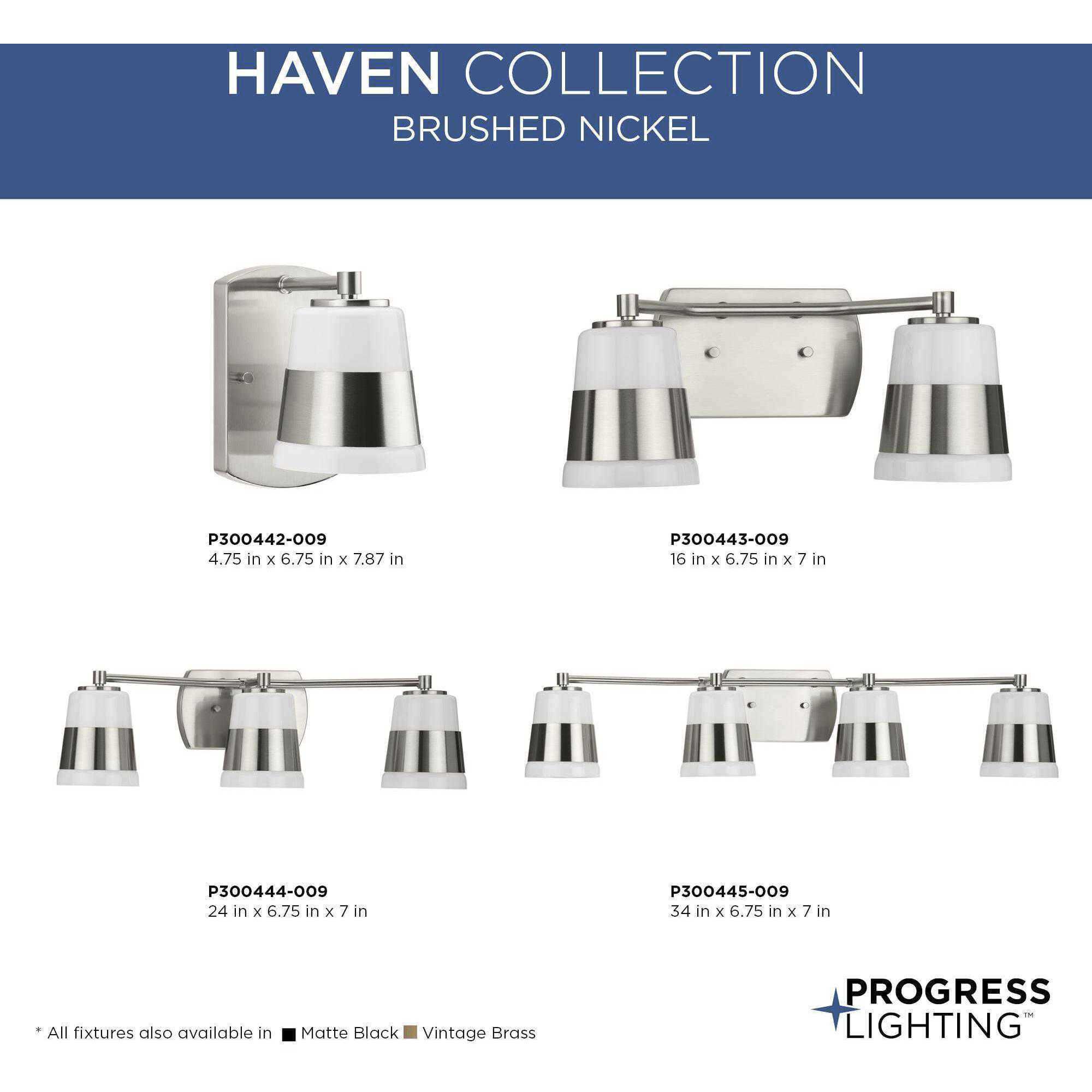 Haven 1 Light 4.75 inch Brushed Nickel Bath Light Wall Light