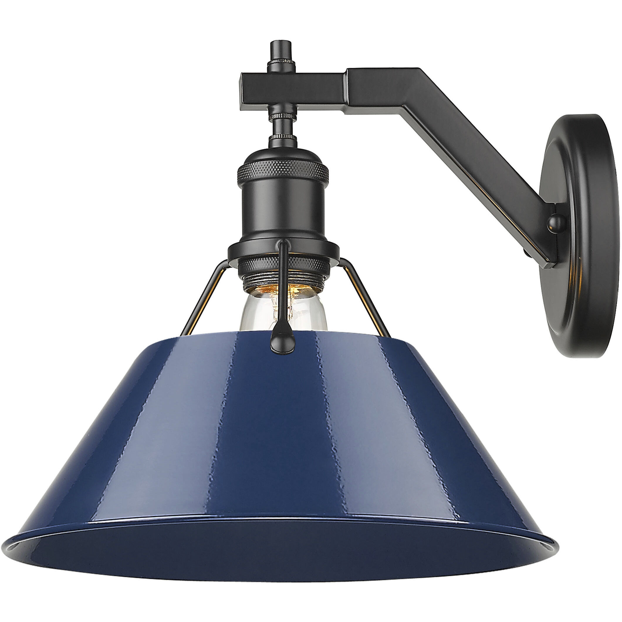 Yep Orwell 1 Light 10 inch Matte Black Wall Sconce Wall Light in Navy, Damp