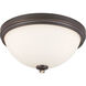 Shadowglen 3 Light 15 inch Lathan Bronze/Gold Flush Mount Ceiling Light