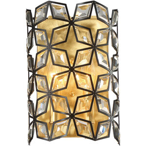 Brookcrest 2 Light 7.88 inch Sand Coal with Gold Leaf Wall Sconce Wall Light