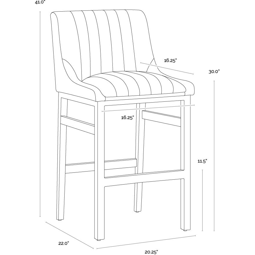 Halden 40.5 inch Bravo Cream Barstool
