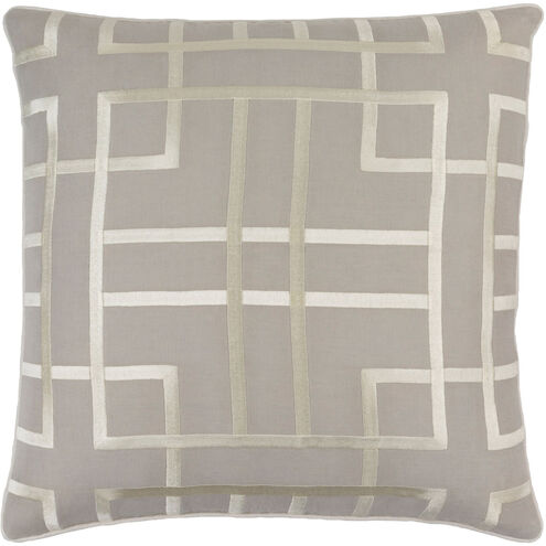 Tate 22 X 22 inch Light Gray and Beige Throw Pillow