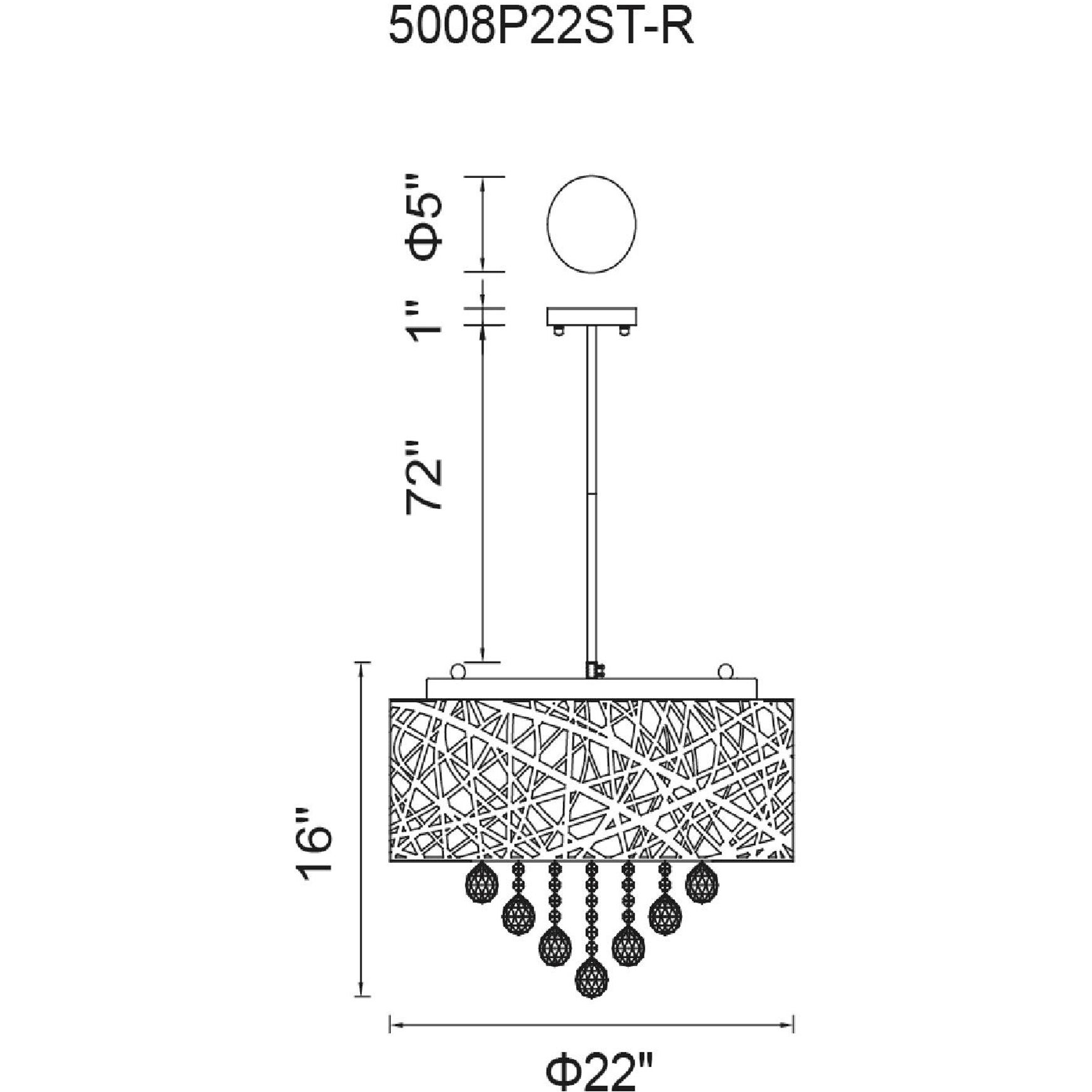 Eternity 9 Light 22 inch Chrome Drum Shade Chandelier Ceiling Light