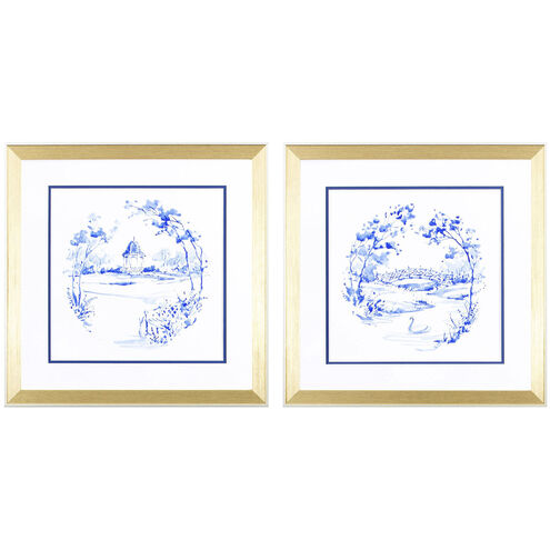 Blue Garden Impress Blue Framed Art