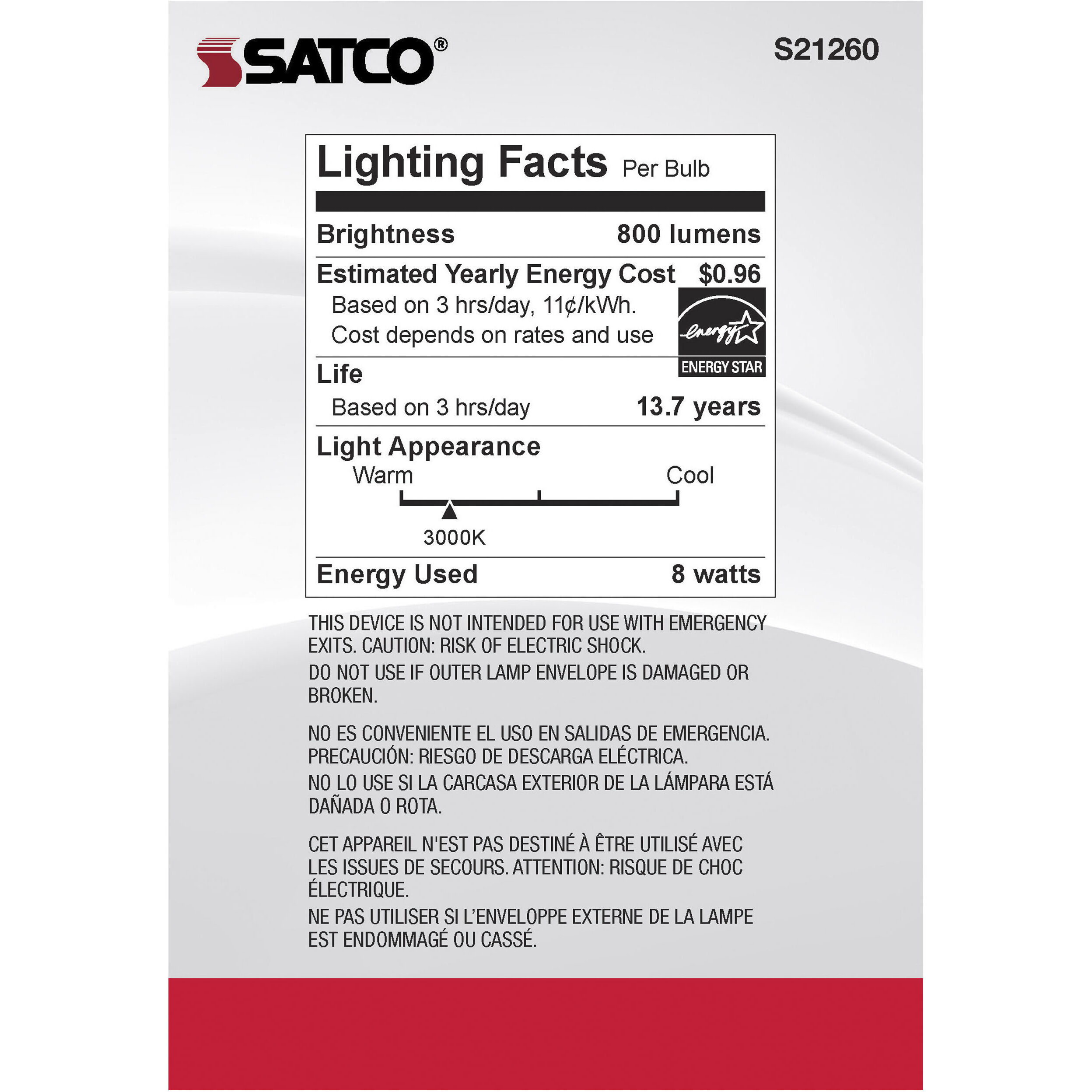 Lumos LED Medium Medium 8.00 watt 3000K LED Filament