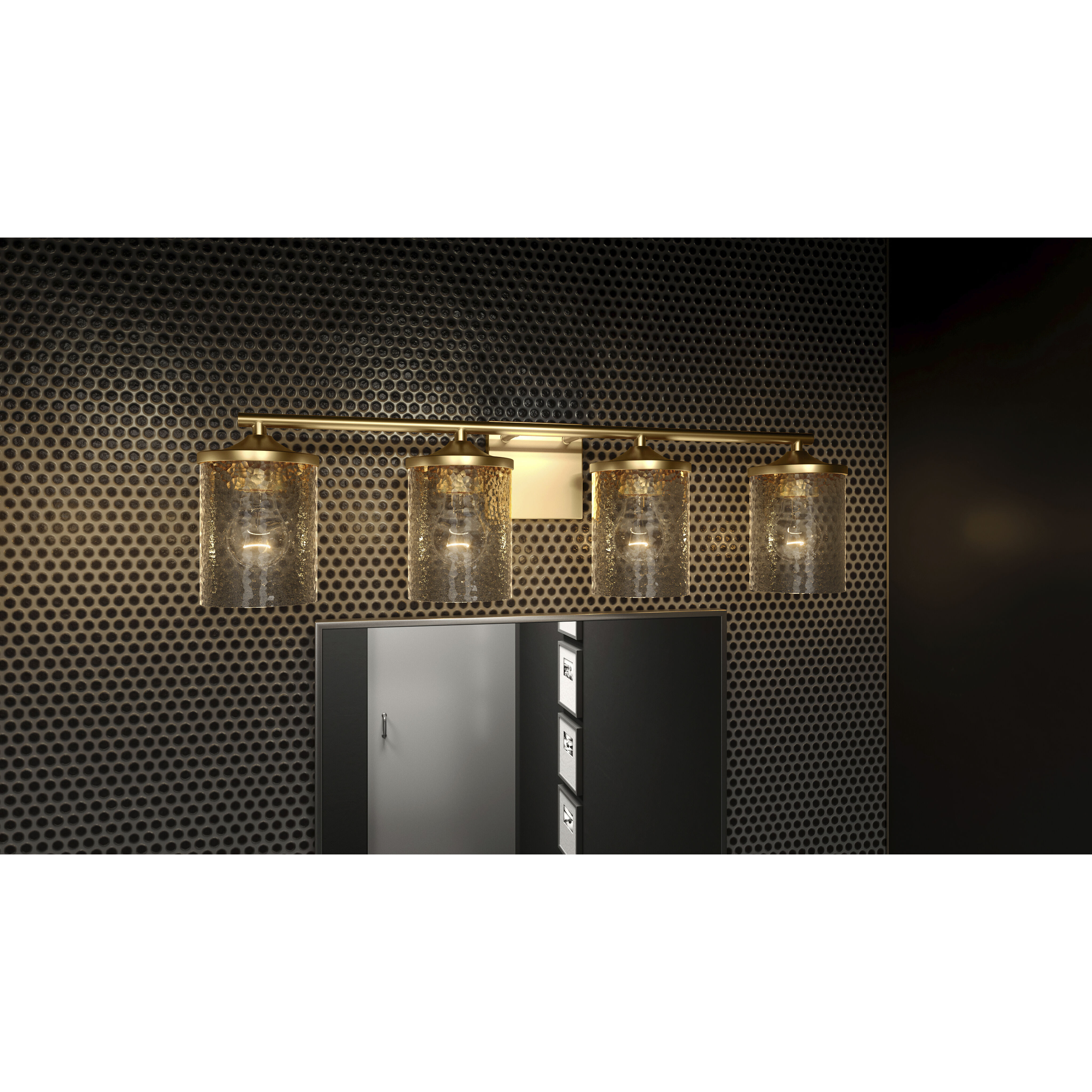 Abner 4 Light 28 inch Aged Brass Bath Light Wall Light