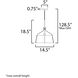 Bandera 1 Light 14.5 inch Natural Aged Brass Single Pendant Ceiling Light
