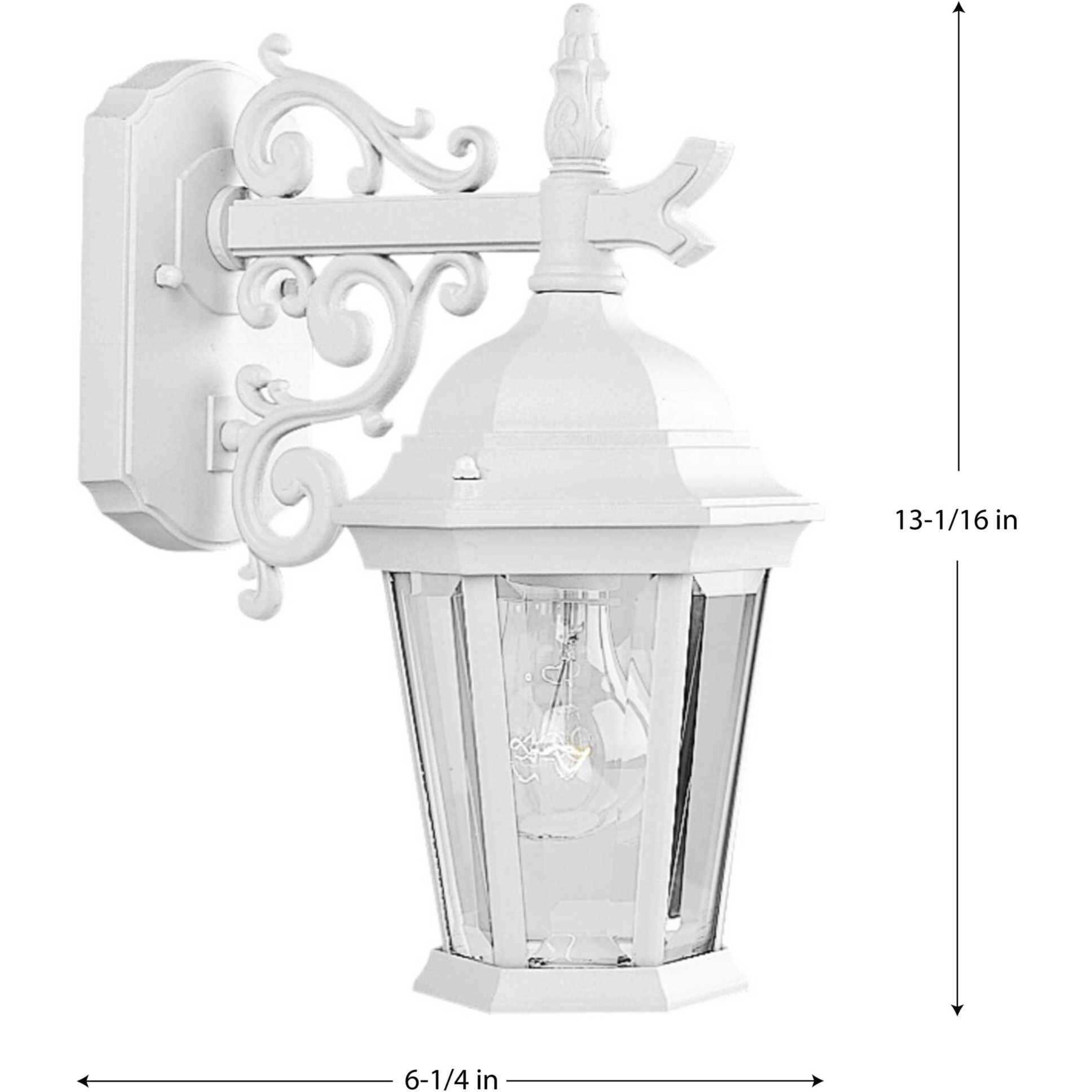 Dover 1 Light 13 inch Textured White Outdoor Wall Lantern, Small