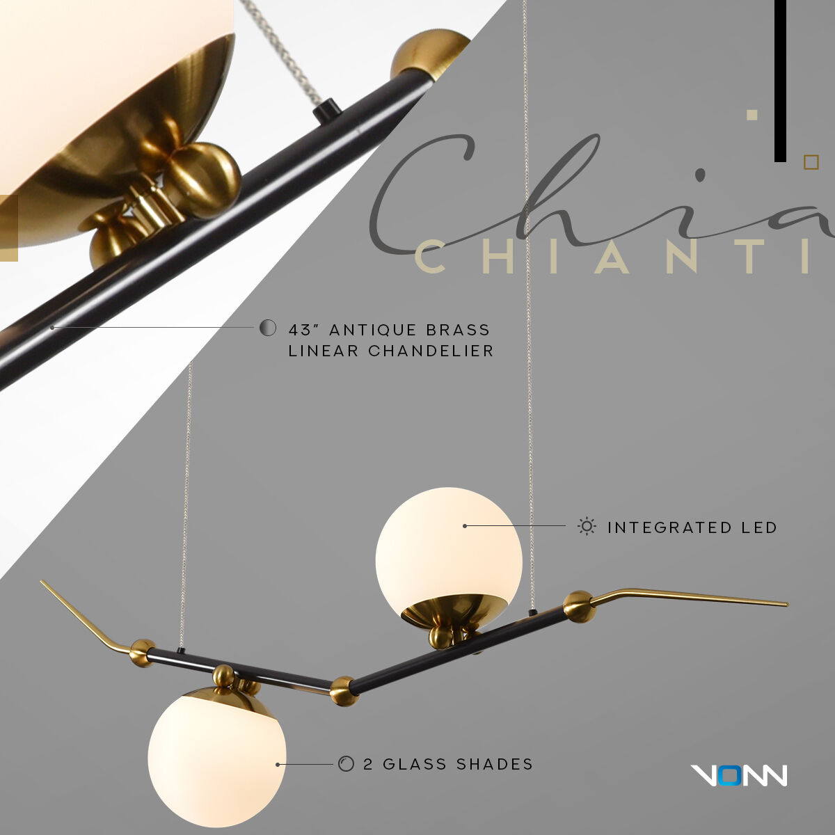 Artisan Collection/Chianti Series Linear Chandelier Ceiling Light