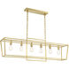 Maisie 6 Light 54 inch Brass Linear Chandelier Ceiling Light