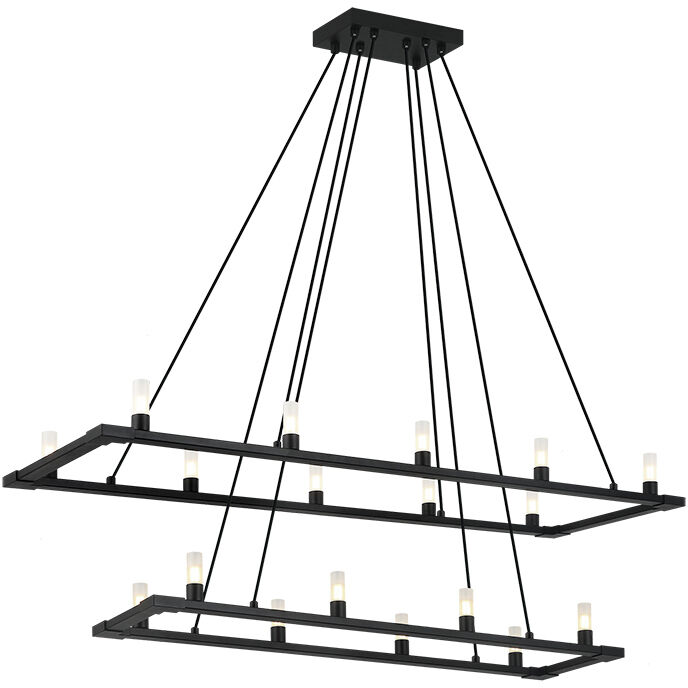 Cascadian 18 Light 15 inch Matte Black Chandelier Ceiling Light