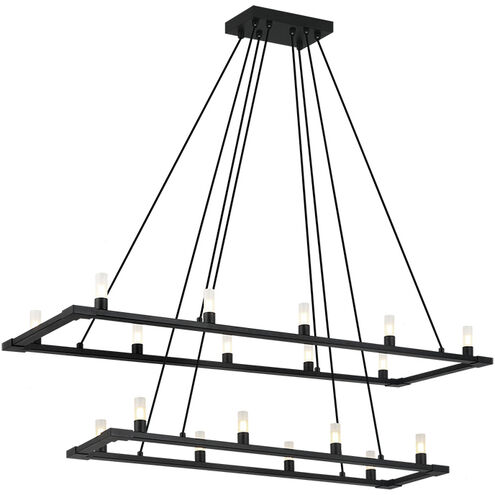 Cascadian 18 Light 15 inch Matte Black Chandelier Ceiling Light