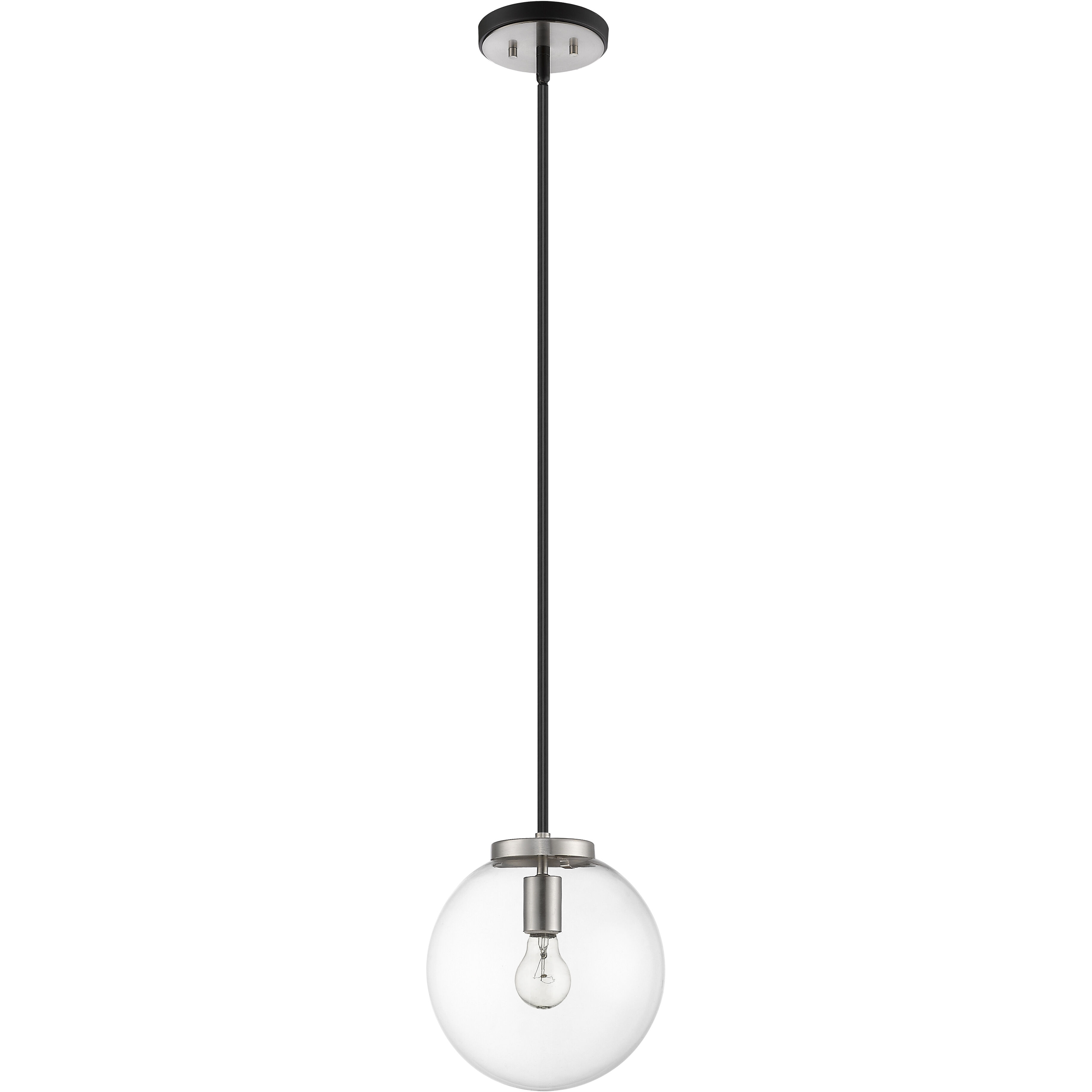 Parsons 1 Light 10 inch Matte Black and Brushed Nickel Pendant Ceiling Light