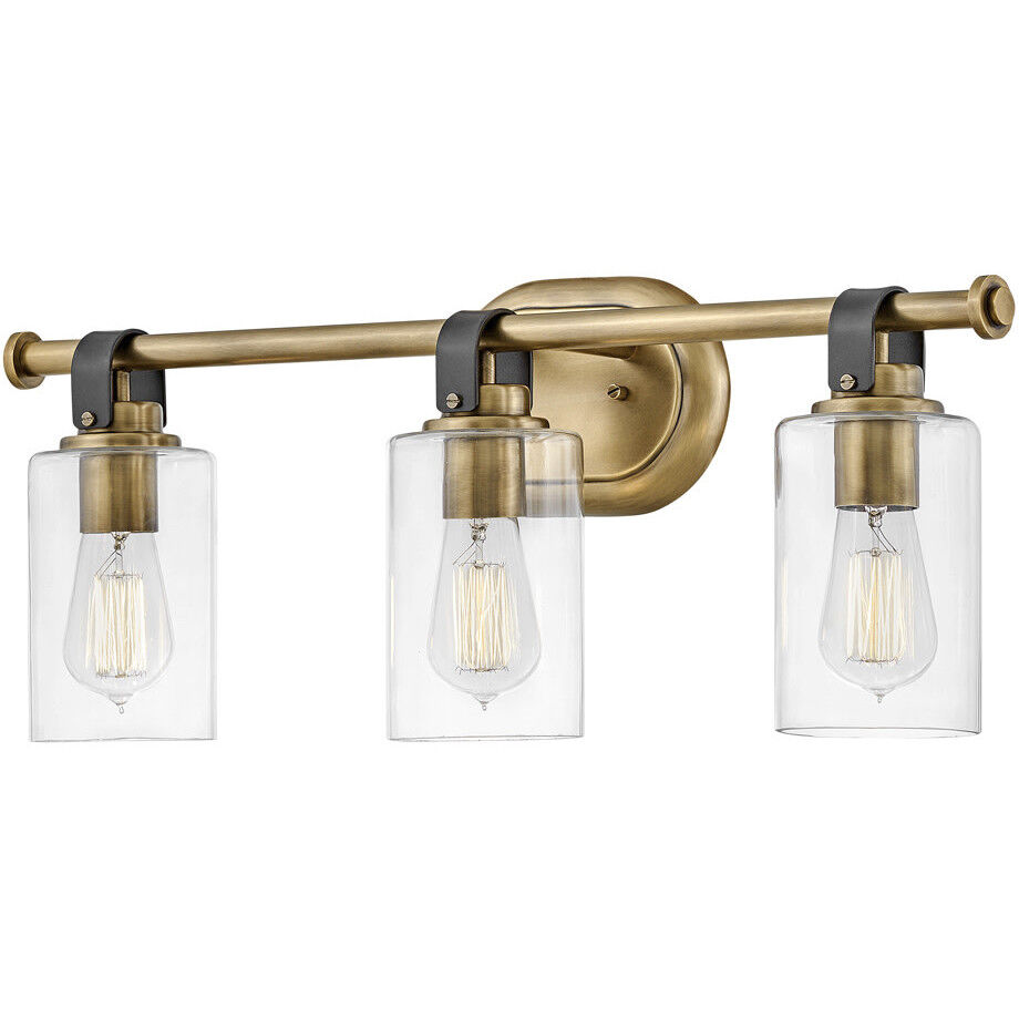 Halstead 3 Light 24 inch Heritage Brass Vanity Light Wall Light