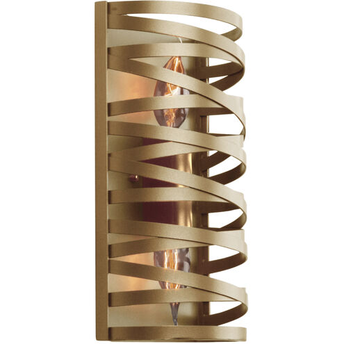 Tempest 2 Light 7.5 inch Gilded Brass Cover Sconce Wall Light in Exposed Bulb