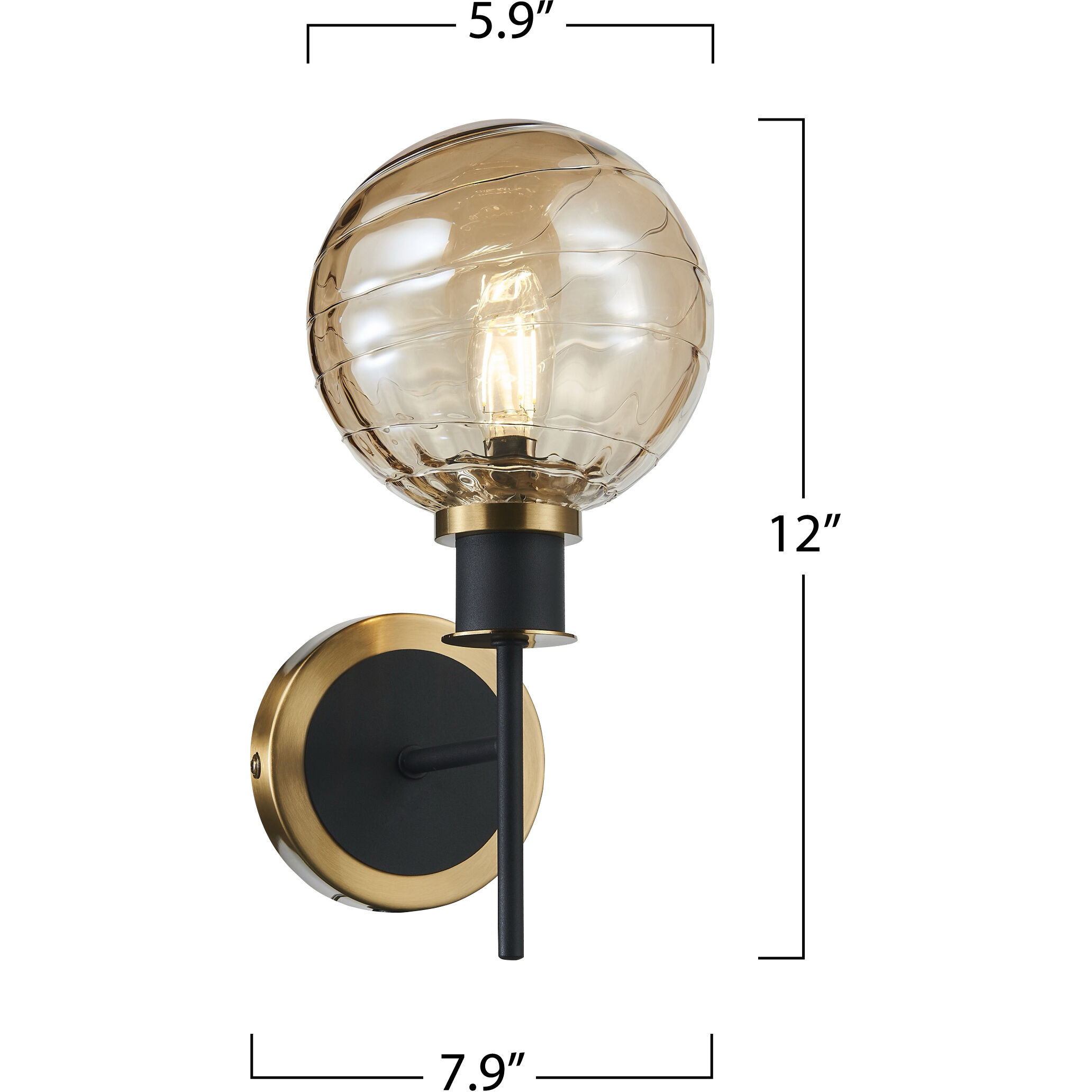 Gem Wall Sconce Wall Light in Amber