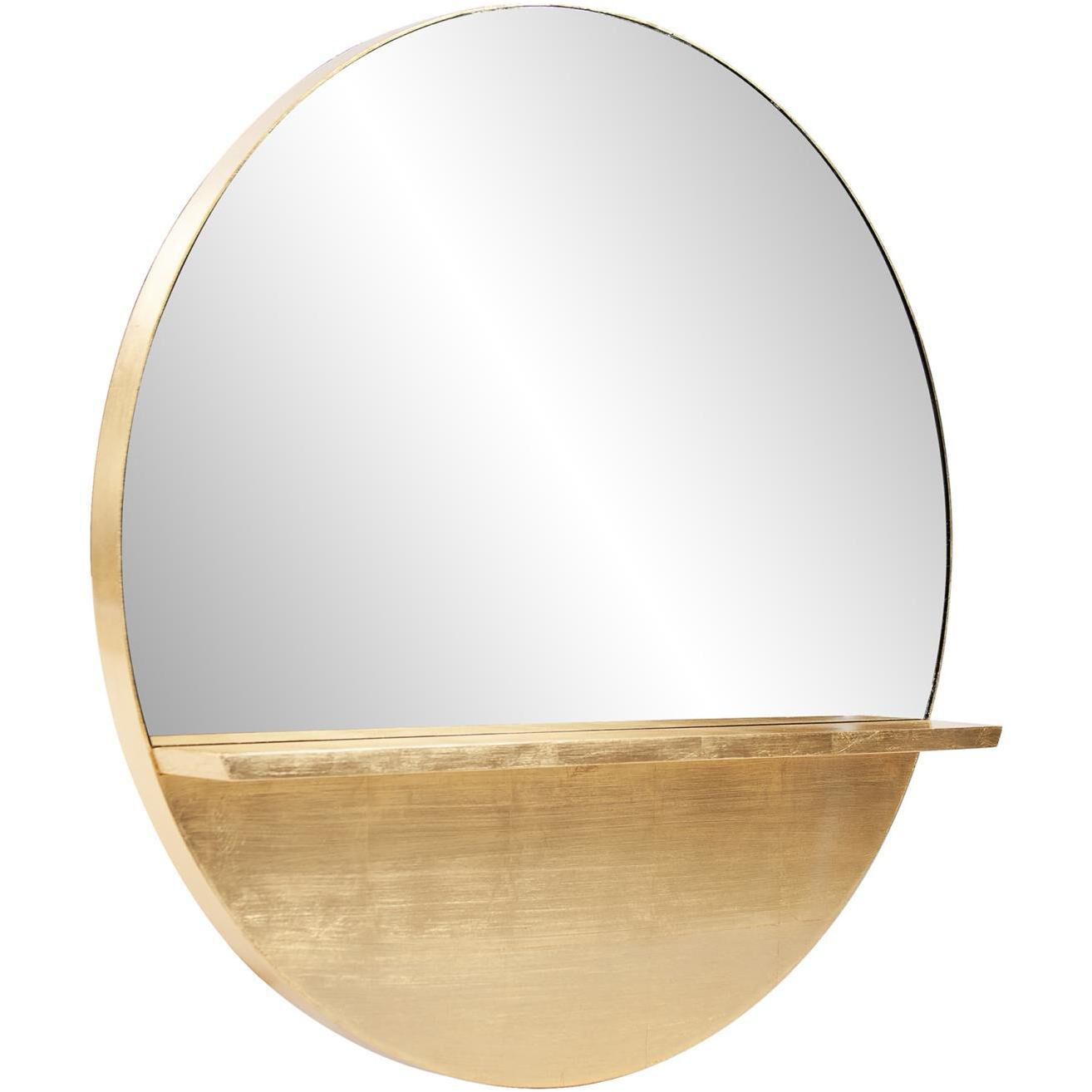 Emilie 35.5 X 35.5 inch Gold Leaf Mirror with Shelf
