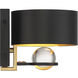 Chambord 1 Light 7 inch Vintage Black with Warm Brass Accents Wall Sconce Wall Light, Lighting One
