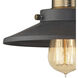 English Pub Vanity Light Wall Light in Antique Brass, Graphite