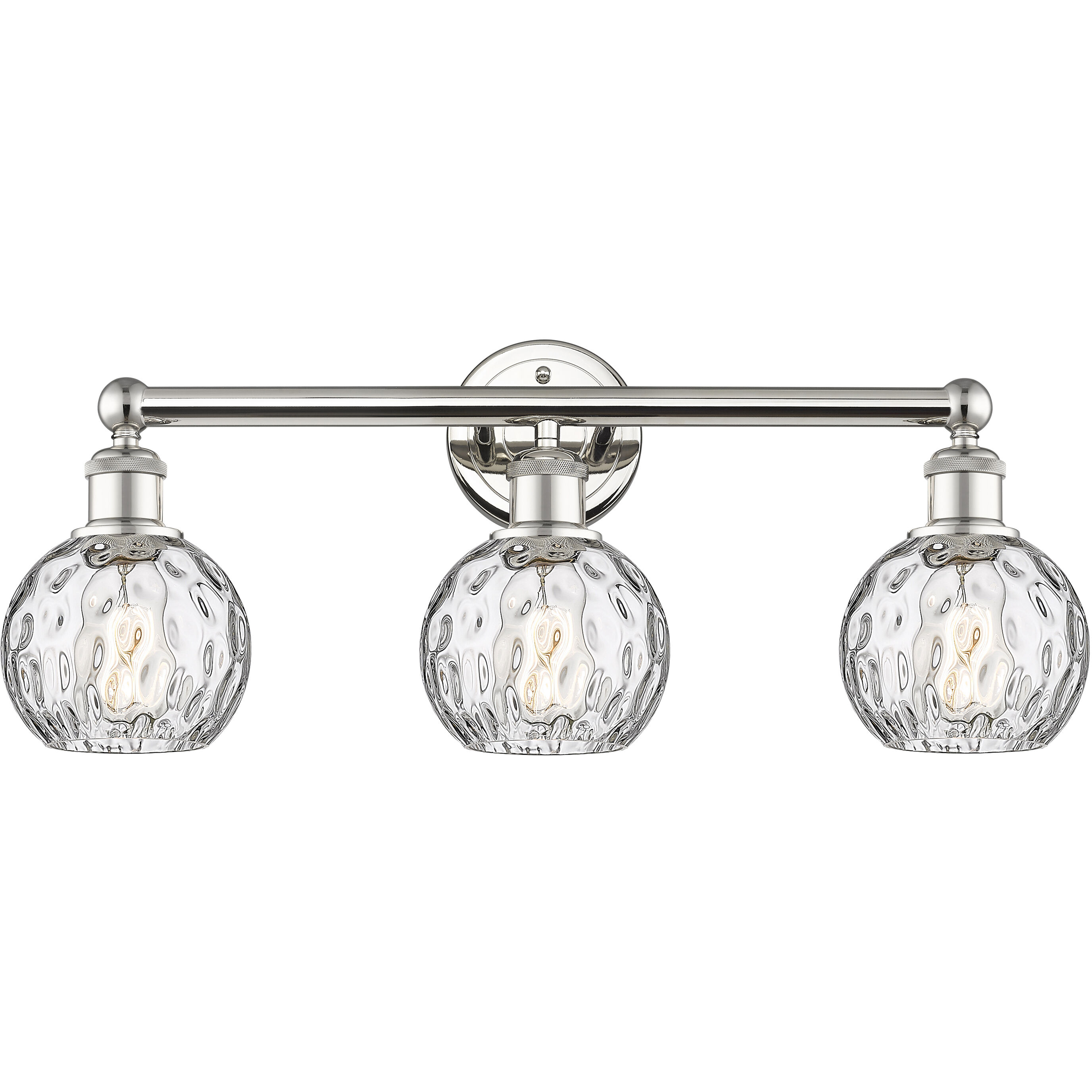 Athens Water Glass 3 Light 24 inch Polished Nickel Bath Vanity Light Wall Light