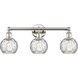 Athens Water Glass 3 Light 24 inch Polished Nickel Bath Vanity Light Wall Light