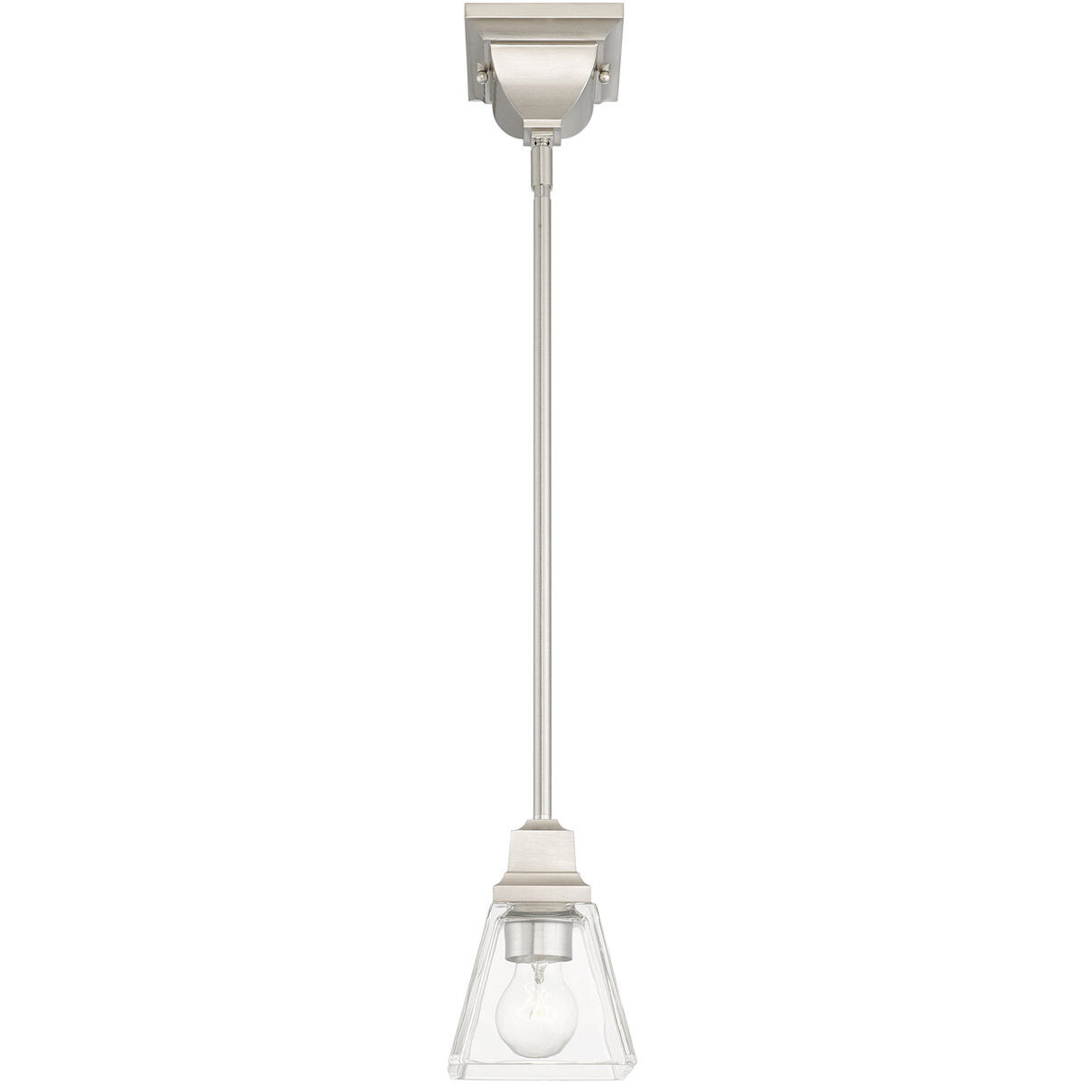 Mission 1 Light 5 inch Brushed Nickel Pendant Ceiling Light